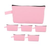 DECORNIJIA 6 Pezzi Canvas Cosmetic Pouch With Secure Zipper Closure Multi Purpose Makeup And Toiletry Organizer Bags Spacious Storage For Travel And Daily Use