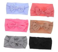 DECORNIJIA 6 pezzi Fasce Elastiche per Neonata con Fiocchi Morbide Fasce per Capelli in Nylon Accessori Carini e Resistenti per Bambina per Ogni Occasione e Abbinamento