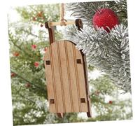 DECORNIJIA 6 Pezzi Pendenti Slitta in Legno da Decorare per Albero Natale Sospesi Fatti Mano Design Natalizio Vuoto e Pieno Decorazione Festiva e Durevole