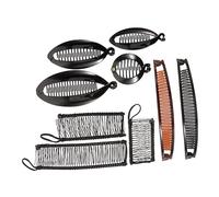 DECORNIJIA 6 Pezzi set di pettini a clip per pesci Clip per ragazze riccio impugnature fermacapelli barrette hair band pinza per Clip di di plastica elastico Black