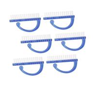 DECORNIJIA 6 pezzi Spazzole in Plastica Resistente per Pulizia Polvere e Tracce di Vernice Manicure Leggera e Portatile per Amanti Nail Art Blu