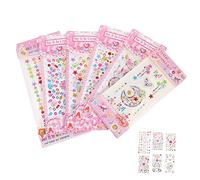 DECORNIJIA 6fogli Accessori Rave Per Halloween e Per Viso e Adesivi Autoadesivi in Cristallo Decalcomanie Gioielli Per Face Art