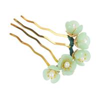DECORNIJIA Accessori Chioma Cerimonia Fermaglio Fiore in Jade Naturale e Ferro, Stile Retrò Elegante per Donna e Ragazza Lunga Tenuta del Colore, per Feste e Uso Quotidiano