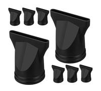 DECORNIJIA Accessori per Asciugacapelli Ugello Concentratore Stretto Set da 8 Pezzi in Plastica Nera per Styling Rapido Chioma da Salone, Compatibile Uscita 4-4,8 Cm, per Uso Professionale