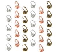 DECORNIJIA Anello Intarsio Fai da Te 30 Pezzi in Oro Rosa Base Regolabile 16Mm per Accessori Donna e Creazione Gioielli