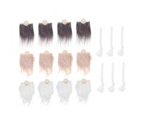 DECORNIJIA Barbe pretagliate da folletto in pelliccia sintetica bianca e grigio scuro per creazioni fai da te artigianali e decorazioni natalizie