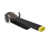 DECORNIJIA Bloccasterzo Auto Regolabile in Lega di Alluminio con Allarme Antifurto Serratura Pieghevole Protettiva per Volante Cuscinetto Antiusura e Rotazione Nero