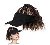 DECORNIJIA Cappellino Baseball con Parrucca Riccia Coda Alta per Donna Estensione Capelli Sintetici Ondulati Accessorio Moda Riutilizzabile per Uso Quotidiano e Feste