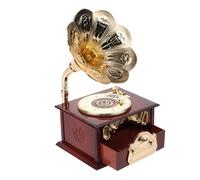 DECORNIJIA Carillon a Carica Manuale in ABS Decorazione Musicale retrò Marrone, Scatola Melodica Decorativa per Casa e Scrivania, Regalo di Compleanno per Donne Meccanismo di Melodia Vintage