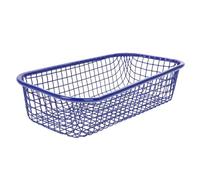 DECORNIJIA Cestino Portaoggetti in Ferro Resistente e Compatto per Scrivania Cucina e Soggiorno Organizer Multiuso con Design Rete per Aerazione Colore Blu Scuro