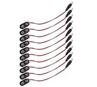 DECORNIJIA Connettori a Scatto per Batteria da 9 V Set da 10 Pezzi Morsetti Clip 55X21 MM in Plastica Resistente Cavo di Collegamento per Riparazione Batterie ed Elettronica