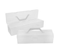 DECORNIJIA Custodia per Pennelli Manico in Plastica Trasparente, Set 2 Pezzi Grande e Piccolo per Organizzazione di Accessori da Cucito e Gioielli, Uso Scolastico