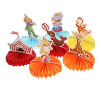 DECORNIJIA Decorazioni a Nido D’ape a Tema Circo in Carta, Centrotavola per Feste di Carnevale e Compleanno Animali Elefante e Giraffa, Decorazioni da Tavolo Leggere e Versatili per Eventi