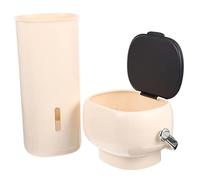 DECORNIJIA Dispenser Automatico per Bicchieri Monouso da Parete Porta Bicchieri Carta con Coperchio Protettivo Organizzatore Compatto per Refrigeratori Design Minimalista Beige
