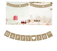 DECORNIJIA Festone Decorativo Juta Happy per Compleanno Bandierine Appese per Festa Decorazioni per Interni Ed Esterni per Celebrazioni Compleanno