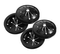DECORNIJIA Garbage Disposal Cover Black in Plastico, 4 Pezzi, 8 cm/3,2", Deflettore per Lavello, Protezione Antispruzzo e Riduzione Rumore per Cucina