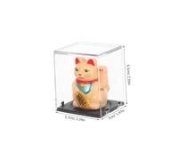 DECORNIJIA Gatto Fortunato Solare con Braccio Mobile Decorazione Feng Shui per Casa Ufficio e Plancia Auto Portafortuna Maneki Neko per Attirare Ricchezza e Armonia