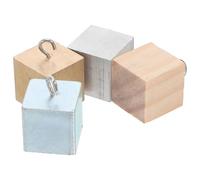 DECORNIJIA Kit 4 Cubi di Densità 2 Cm in Ottone, Ferro, Alluminio e Legno con Ganci per Esperimenti Scientifici, Strumenti Didattici per Laboratorio Scolastico e Attività di