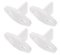 DECORNIJIA Kit Guida a Pavimento per Porta Scorrevole Fienile 4 Pezzi in Pom Bianco Staffa per Pavimento Silenziosa Installazione Facile Compatibile Porte a Scomparsa e Bypass