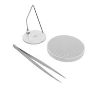 DECORNIJIA Kit Saldatura per Gioielli Supporto in Acciaio Inox, Piastra Ceramica a Nido D’Ape e Pinzetta da 200mm, Strumento per Creazione e Fusione di Braccialetti Fai da Te