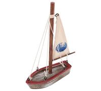DECORNIJIA Modellino Barca Vela in Legno Statuetta di Nave Costiera Decorazione per Tavolo Dimensioni per Feste Tema Spiaggia e Celebrazioni in Mare