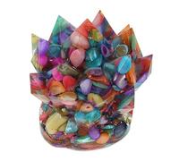 DECORNIJIA Natural Crystal Cluster Statue With Resin Bond Irregular Desktop Crystal Stone Sculpture For Office Home Shelf Display Artistic Energy Decor
