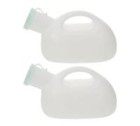 DECORNIJIA Orinatoio Maschile Portatile 2000ml in Plastica Ergonomico con Tappo Antigoccia, Riutilizzabile, per Pazienti e Viaggi in Auto, 2 Pezzi