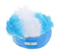 DECORNIJIA Parrucca Clown Colorata Tema Nazionale Per Fan Di Calcio Decorativa e Resistente Per Feste Cosplay e Eventi Sportivi Con Ricci e Voluminosi