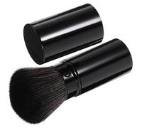 DECORNIJIA Pennello per Cipria Nero Retrattile Impugnatura Confortevole, Setole in Fibra Morbida e Tubo Metallico, per Viaggi e Trucco Viso