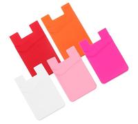 DECORNIJIA Porta Carte Posteriore per Telefono in Silicone Doppio Strato 5 Pezzi, Custodia Sottile e Adesiva per Cellulare, Porta Carte Piccola per Carta di Credito e Documento, per Uso Quotidiano