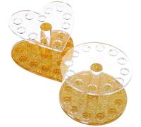 DECORNIJIA Porta Pennelli per Unghie 2 Pezzi in Acrilico Design a 12 Fori, Supporti a Forma di Cuore e Rotonda per Organizzare e Esporre Pennelli Nail Art in Saloni e Training