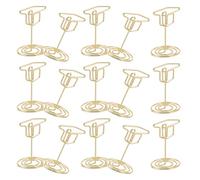 DECORNIJIA Portafoto Berretto da Laureato in Metallo Dorato 15 Pezzi - Portamemo e Segnaposto per Festa di Laurea, Porta Promemoria da Tavolo per Eventi, Ricevimenti e Celebrazioni