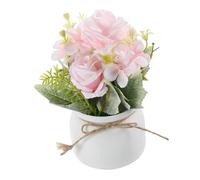 DECORNIJIA Roselline Finte e Pe, Bonsai Artificiale Realistico Rosa Versatile per Decorazioni Eleganti in Casa e Ambienti Eventi