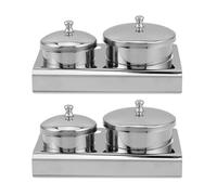 DECORNIJIA Set 2 Pezzi Contenitori per Immersione Unghie in Acciaio Inox Coperchio, Ciotola per Miscelare Liquidi e Monomeri Nail Art, Accessori Professionali per Manicure e Salone