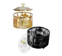 DECORNIJIA Set 2 Pezzi Scatole Metallo per Caramelle e Snack Id-Adjha Contenitori Decorativi Piccole Scatole Portaconfetti in Ferro Colore Oro e Nero per Regalo e Decorazione Casa