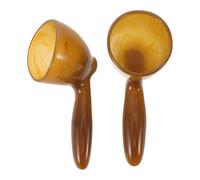 DECORNIJIA Set 2 Pezzi Strumenti Gua Sha in Resina Naturale, Tavole Raschianti per Massaggio Viso, Collo e Schiena, Portatili e Levigate per Rilassamento Muscolare e Cura della Pelle