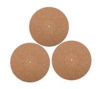 DECORNIJIA Set 3 Pezzi Tappetini in Sughero 12 Pollici per Giradischi, Accessori per Registrazioni Audio, Sottopentola in Sughero Naturale Anti-rumore per Migliorare la Qualità Sonora