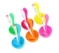 DECORNIJIA Set 6 Ciotole per Maschere Viso Fai da Te con 18 Cucchiai Dosatori e 12 Pennelli per Mescolare, Utensili per Creazione Maschere Multifunzionale, Accessori per Colore Casuale