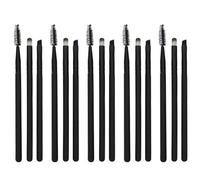 DECORNIJIA Set di Pennelli Trucco Professionali 15 Pezzi in Plastica Nera, Portatile e Leggera, Kit per Viaggio e Uso Quotidiano