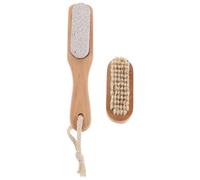 DECORNIJIA Spazzola per Unghie in Legno Set da 1 con Pietra Pomice e Setole Naturali la Pulizia Mani e Piedi Sotto la Doccia Cura Personale Esfoliante