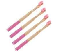 DECORNIJIA Spazzolino Da Denti in Bambù Soft Setole 4 Pezzi Manico Ergonomico Antiscivolo Per Adulti Uso Quotidiano e Viaggio Eco-friendly Biodegradabile