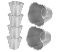 DECORNIJIA Stampi Per Crostate e Muffin in Lega Di Alluminio, Mini Stampi Antiaderenti Resistenti Al Calore Per Budini e Dolci, Set Da 6 Pezzi Per Cottura in Forno Domestico