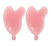 DECORNIJIA Strumento per Massaggio Facciale a Forma di Cuore Rosa in Resina 2 Pezzi con Borsa, Migliora Assorbimento e Luminosità per Trattamenti Professionali Viso