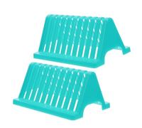 DECORNIJIA Supporto per Vetrini da Laboratorio 2 Pezzi, Portaslitte in Plastica Verde Rack per Asciugatura Scorrevole, Ripiano Compatto per Microscopio e Attrezzature Scientifiche