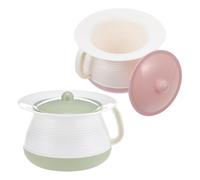DECORNIJIA Vaso da Notte Ispessito in Plastica Coperchio, Set 2 Pezzi Colorati, Sputacchiera Portatile per Adulti, Igienica e Facile da Pulire, per Uso Domestico e Viaggi Riutilizzabile