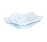 DECORNIJIA Vassoio Frutta in Plastica Blu Effetto Ciotola Ondulata per Snack Insalate e Aperitivi con Design Fiore