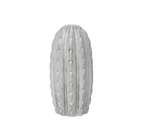 Decoro cactus ovale in ceramica bianco Bianco