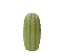 Decoro cactus ovale in ceramica verde Verde