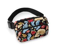 Decoro per Abito Alla Moda, Confezione Piccola Completamente Stampata, Portatile con Tracolla Regolabile per Donne e Uomini Compatibile con Halloween Goth Teschio Fungo Vampiro Magia