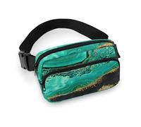 Decoro Per Abito Alla Moda, Confezione Piccola Completamente Stampata, Portatile Con Tracolla Regolabile Per Donne E Uomini Compatibile Con Marmo Turchese Nero Bianco Verde Astratto